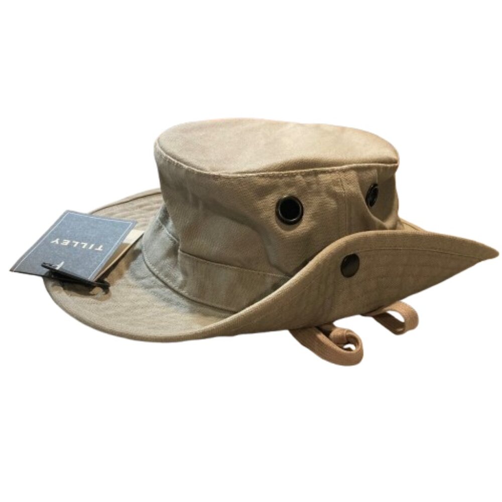 Tilley T3 Wanderer Hat Duck Canvas Unisex 7 1/4 Khaki Green NEW